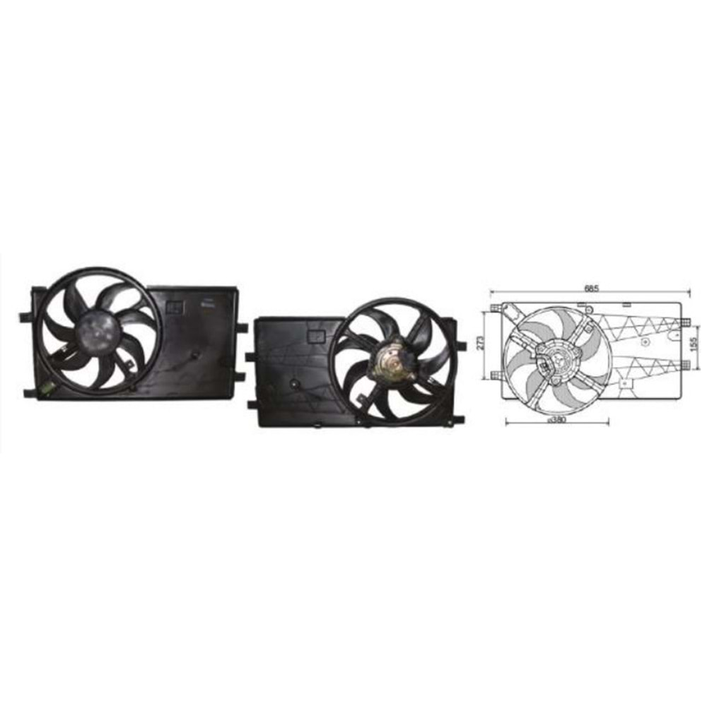 FAN MOTORU 12V FIORINO BIBPER KLM.SIZ