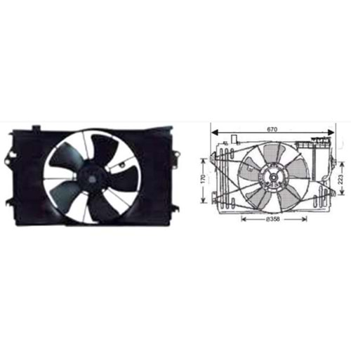 FAN MOTORU TOYOTA COROLLA 1998-2002 CIFTLI