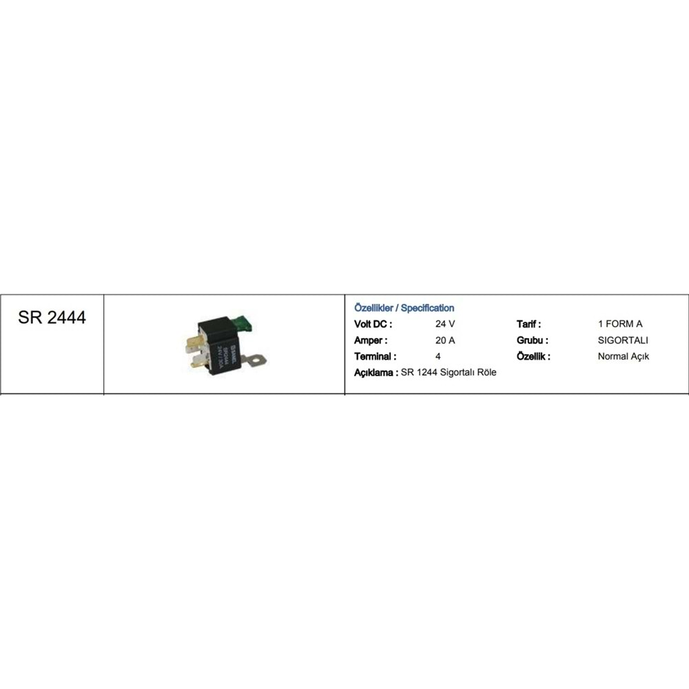 24V SİGORTALI ROLE 30A 4 UÇLU