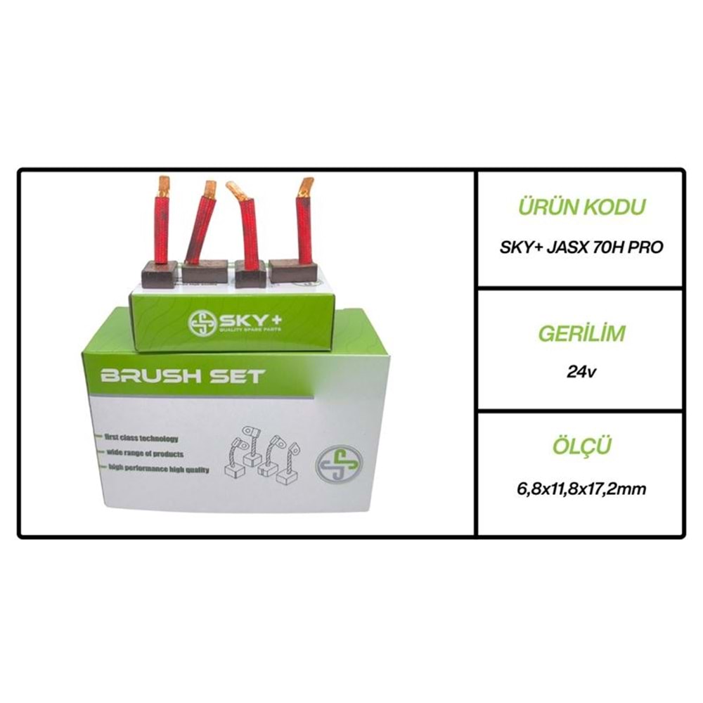 MARS MOTORU KÖMÜRÜ JASX70H MEGA 24V MAZDA / MITSUBISHI CANTER 659 Y.M. (6.8 X 11.8 X 17.2)