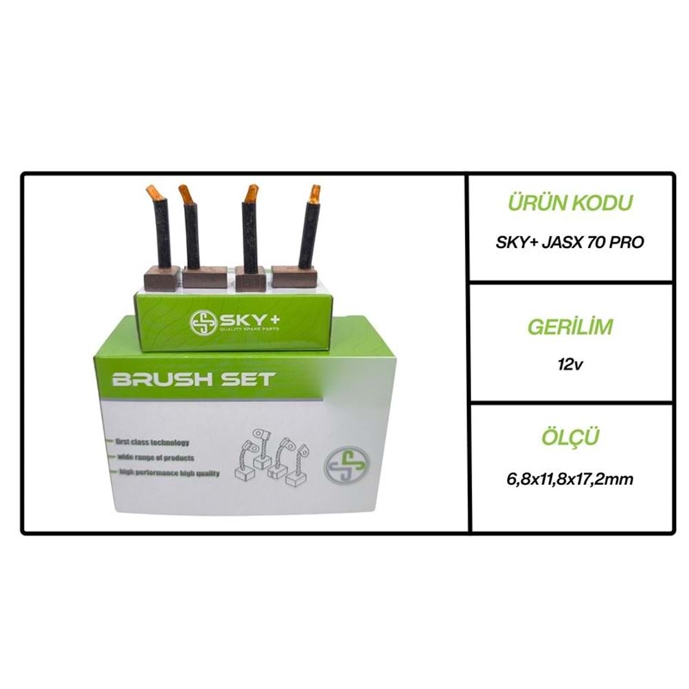 MARS MOTORU KÖMÜRÜ JASX70 MEGA 12V PERKINS / MITSUBISHI L100 - L300 / MAZDA RX 3 - RX 7 / NISSAN (6.8 X 11.8 X 17.2)