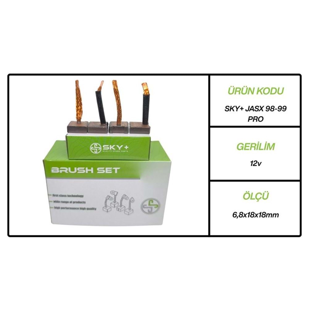 MARS MOTORU KÖMÜRÜ JASX9899 MEGA 12V MAZDA / MITSUBISHI / NISSAN (6.8 X 18×18)