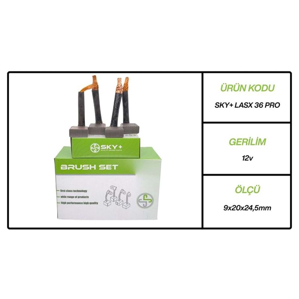 MARS MOTORU KÖMÜRÜ LASX36 MEGA 12V FORD OTOSAN / BMC / LEYLAND / CHRYSLER / MASSEY FERGUSON (9 X 20×26)