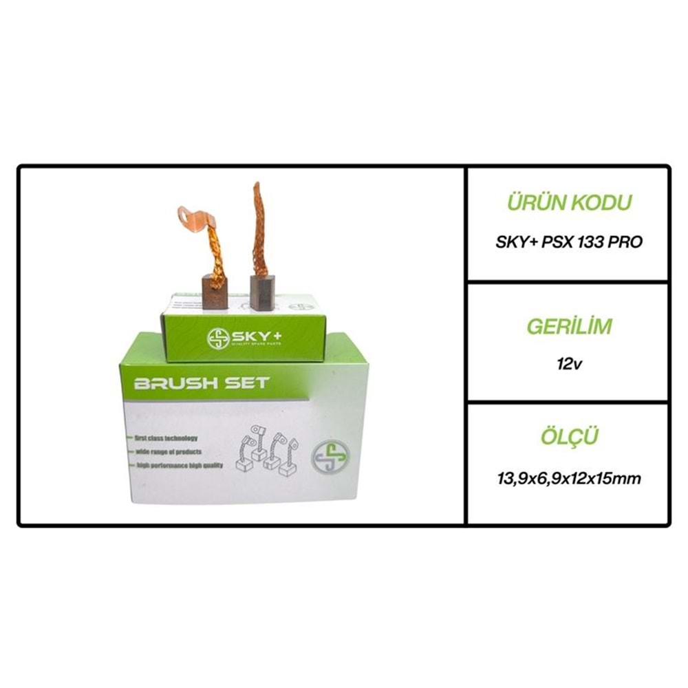 MARS MOTORU KÖMÜRÜ PSX133 MEGA 12V RENAULT 9 - GTC - GTE - BROADWAY (13.9/6.9 X 12×15)