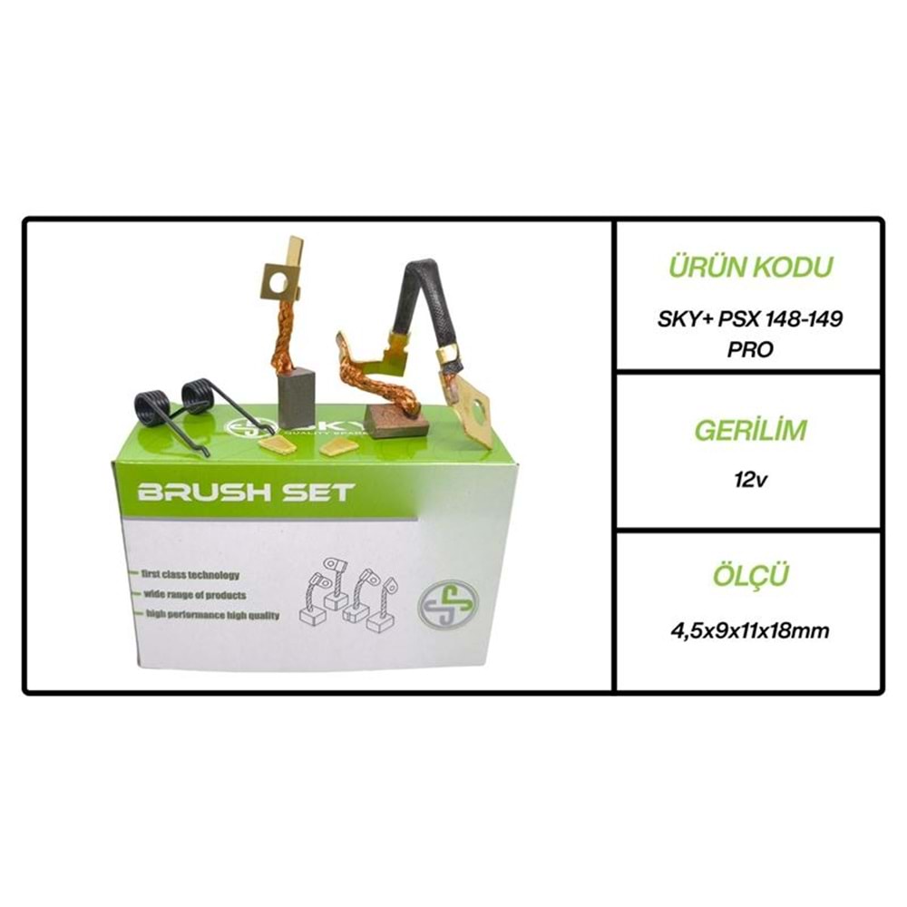 MARS MOTORU KÖMÜRÜ PSX148149 MEGA 12V PEUGEOT KARSAN - BOXER - PARTNER / RENAULT MEGANE - CABRIOLET - SCENIC - COUPE (4.5/9 X 11×18)