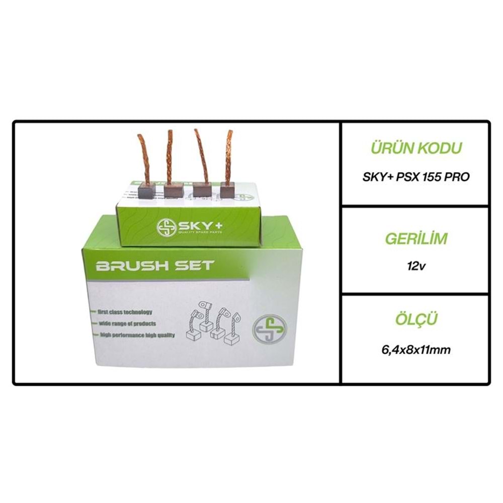 MARS MOTORU KÖMÜRÜ PSX155 MEGA 12V RENAULT / CITROEN / PEUGEOT / MERCEDES BENZ / VOLKSWAGEN (6.4 X 8×11)