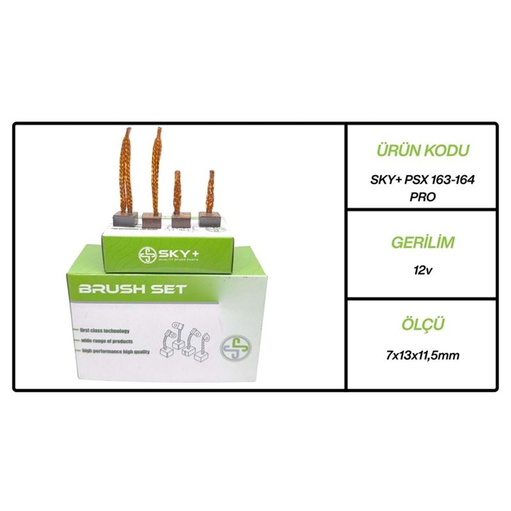 MARS MOTORU KÖMÜRÜ PSX163164 MEGA 12V VOLKSWAGEN CADDY - TRANSPORTER T5 (7 X 13×10.8)