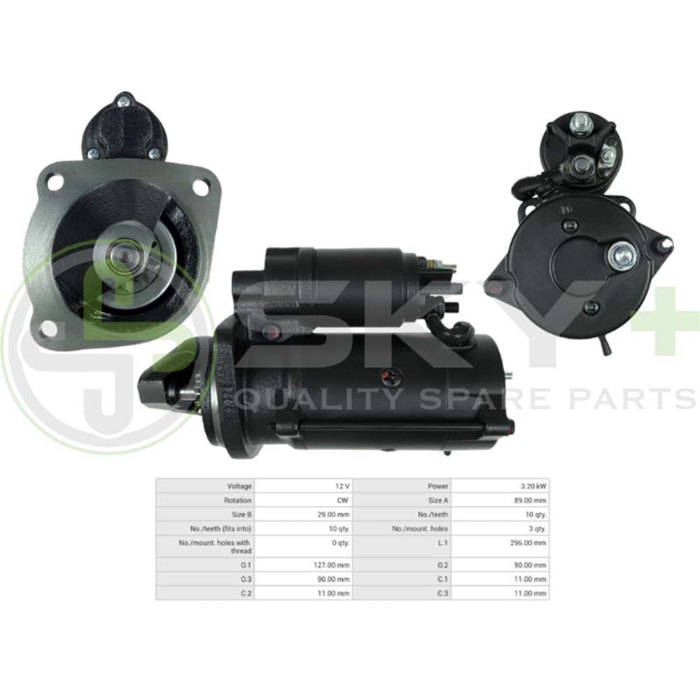 MARŞ MOTORU 12V 10DİŞ ISKRA TİP ERKUNT TRAKTÖR MF HATTAT HİDROMEK BOBCAT PERKINS (IS1201 - STR4590)