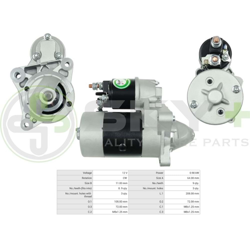 MARŞ MOTORU 12V 9DİŞ MAKO TİP FİAT BRAVO M131 DOĞAN SLX ŞAHİN MAREA PALIO TEMPRA TIPO UNO(63223101)