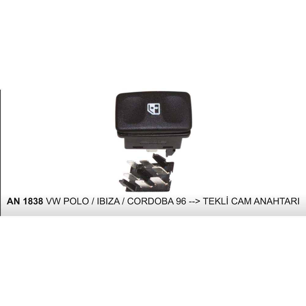 TEKLİ CAM AÇMA-KAPAMA ANAHTARI VW.POLO / IBIZA / C