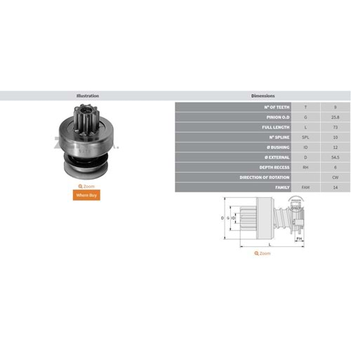 9 DİŞ MERCEDES 200D-220D-240D E.MOrta Freze -123K