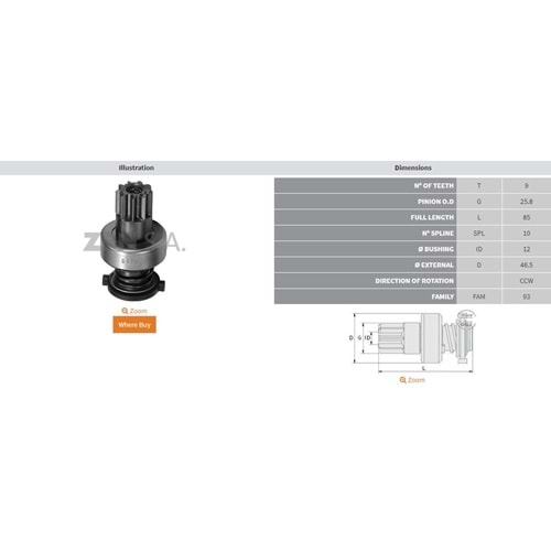 9 DİŞ MARŞ DİŞLİSİ VW MİN. 1.6D