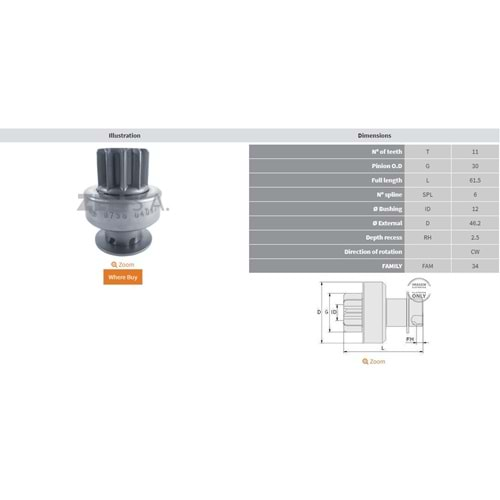 MARŞ DİŞLİSİ 11 DIS GENERAL MOTOR