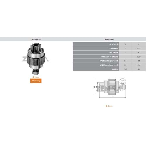 9 DİŞ SKODA FELICIA TERS FREZE FORMMETAL:1205