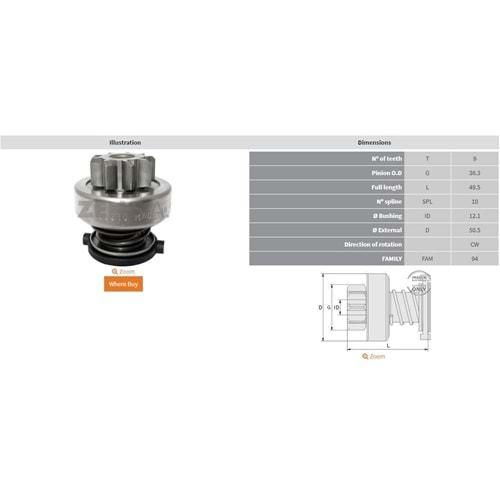 MARŞ DİŞLİSİ 9 DIS FIAT DUCATO 110 - 120 - 130 - 1