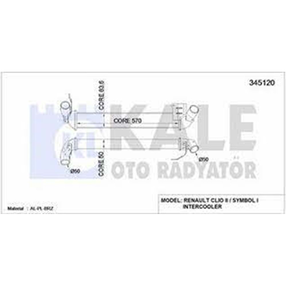 RADYATOR TURBO CLIO SYMBOL 01 gt; CLIO 2 04 gt; 1.5DCI