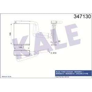 KALORIFER RADYATOR FORD COUGAR- MONDEO I- MONDE