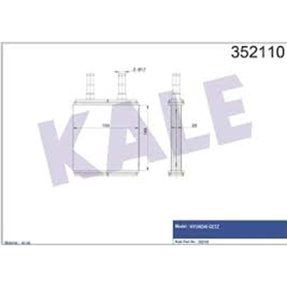 KALORIFER RADYATOR HYUNDAI GETZ 1.1-1.3-1.4 02 gt;