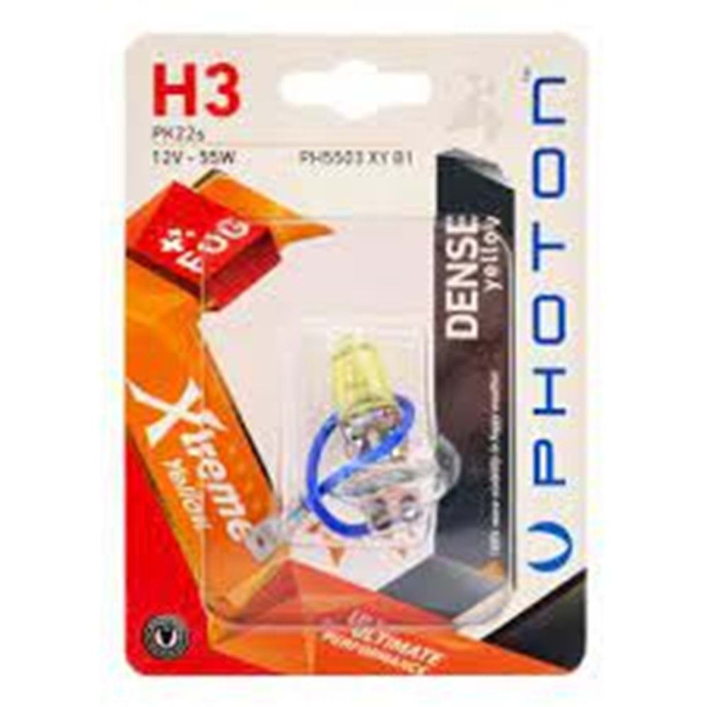 H3 12V 55W XTREME YELLOW (TEKLİ BLISTER)