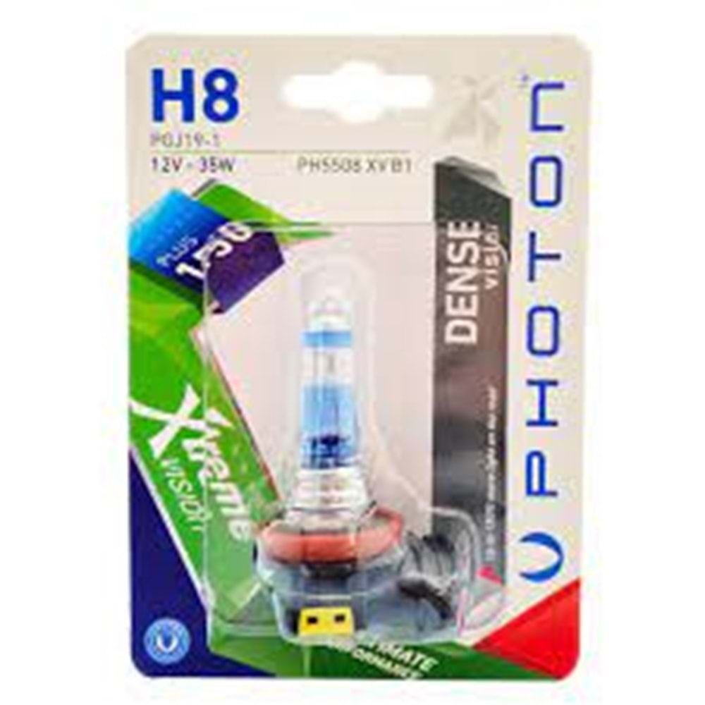 H8 12V 35W XTREME VISION + 150 FAZLA IŞIK (TEKLİ BLISTER)