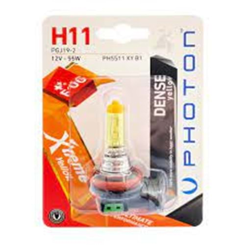 H11 12V 55W XTREME YELLOW (TEKLİ BLISTER)