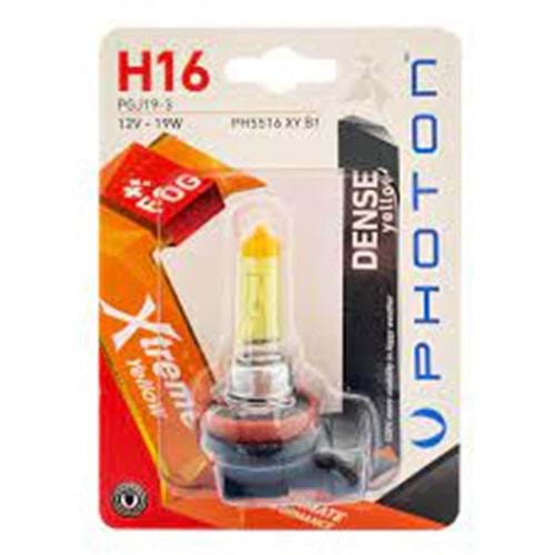 H16 12V 19W XTREME YELLOW (TEKLİ BLISTER)