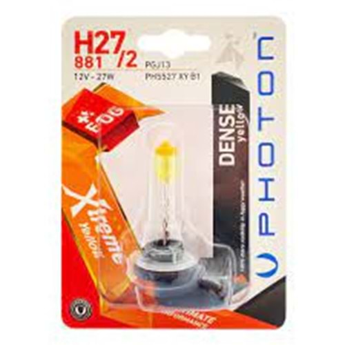 H27/2 881 12V 27W XTREME YELLOW (TEKLİ BLISTER)