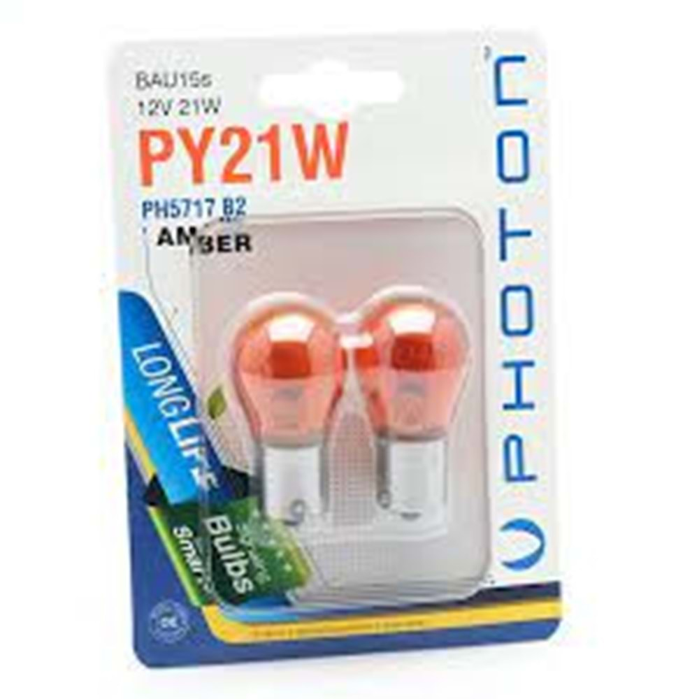 PY21W 12V AMBER ŞAŞI TIRNAK 2 Lİ BLISTER