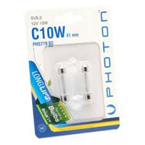 C10W 12V 41mm. SOFİT 2 Lİ BLISTER